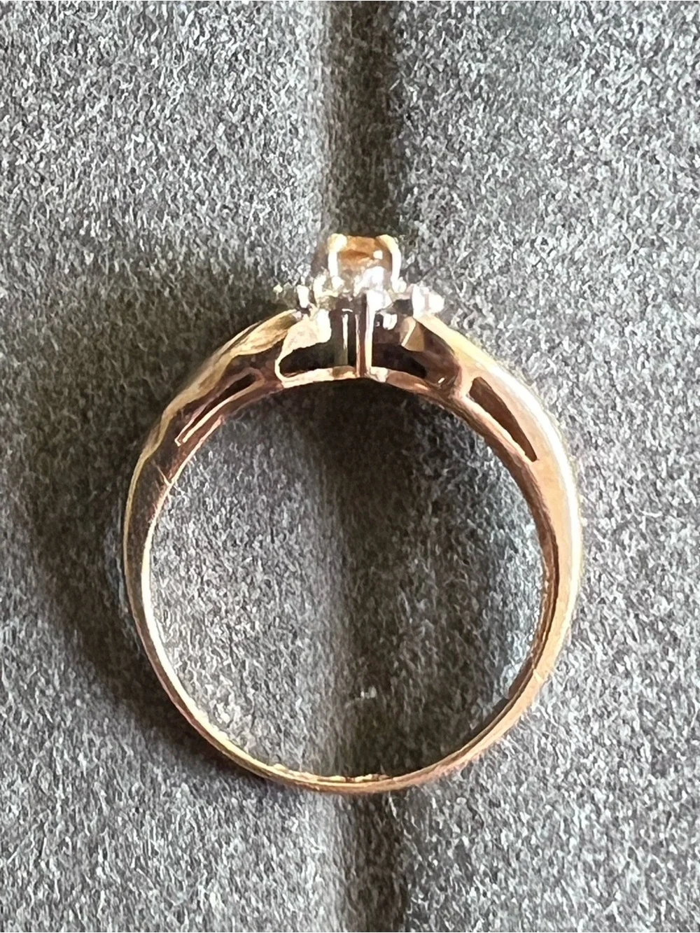 Citrine & Diamond Accent 10k Gold Ring Sz 7